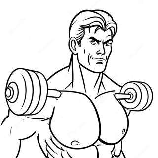 Page A Colorier Du Heros Muscle Soulevant Des Poids 51225-42671