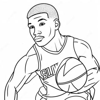 Page A Colorier Dun Joueur De Basketball En Slam Dunk 51254-42690