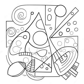 Page A Colorier De Formes Geometriques De Kandinsky 51265-42705