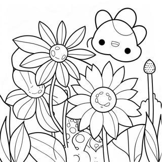 Page A Colorier De Fleurs Colorees De Jardin 51285-42721