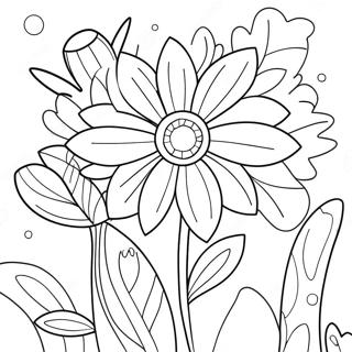 Page A Colorier De Fleurs Colorees De Jardin 51285-42722