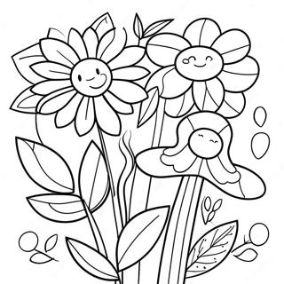 Page A Colorier De Fleurs Colorees De Jardin 51285-42724