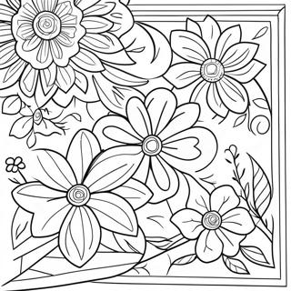 Page A Colorier De Bordure De Fleurs Simples 51314-42746