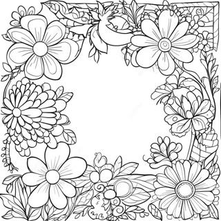 Page A Colorier De Bordure De Fleurs Simples 51314-42748