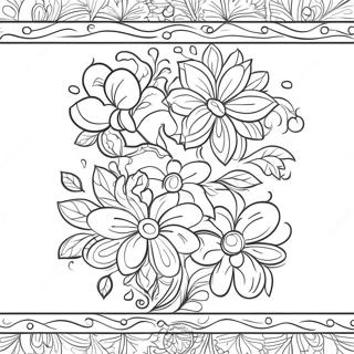 Page A Colorier De Bordure De Fleurs Elegantes 51315-42735