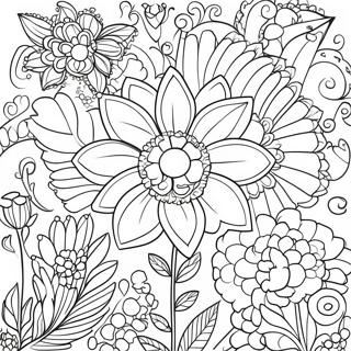 Page A Colorier De Bordure De Fleurs Elegantes 51315-42736