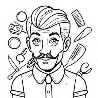 Page A Colorier De Coiffeur Drole Avec Des Ciseaux 51325-42750