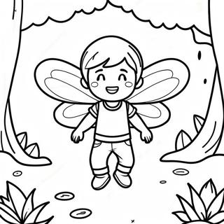 Page A Colorier De Garcon Fee Aventurier Dans La Foret 51335-42757