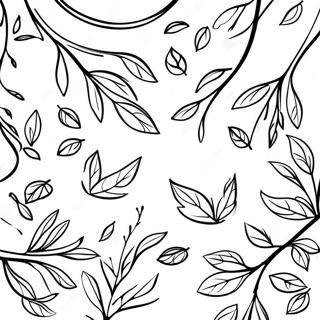 Page A Colorier Belles Branches Darbre Avec Feuilles 51385-42796