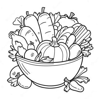 Page A Colorier Bol De Salade Avec Legumes Frais 51414-42822