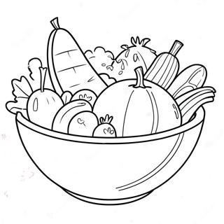 Page A Colorier Bol De Salade Avec Legumes Frais 51414-42824