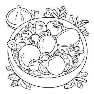 Page A Colorier Salade De Jardin Coloree Avec Vinaigrette 51415-42829