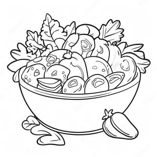 Page A Colorier Salade De Jardin Coloree Avec Vinaigrette 51415-42830