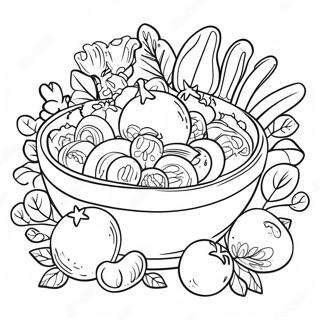 Page A Colorier Salade De Jardin Coloree Avec Vinaigrette 51415-42831