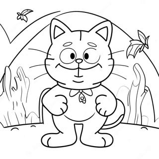 Page A Colorier Garfield En Costume Effrayant 51435-42843