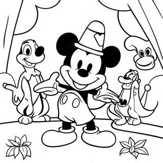 Page A Colorier Mickey Mouse Avec Animaux De La Jungle 51545-42928