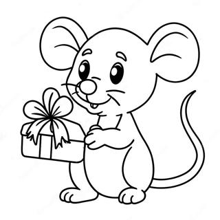 Souris De Noël Pages À Colorier