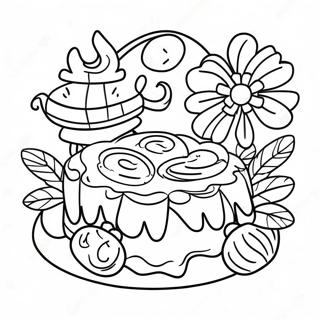 Gateau De Lune Festif Avec Lanternes Page A Colorier 51695-43043