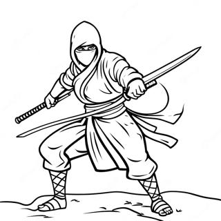 Page A Colorier Du Ninja Furtif Avec Un Katana 51765-43101