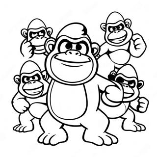 Page A Colorier De Cranky Kong Avec Des Amis 51905-43213