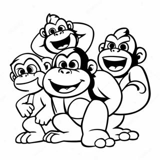 Page A Colorier De Cranky Kong Avec Des Amis 51905-43214