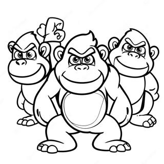 Page A Colorier De Cranky Kong Avec Des Amis 51905-43215