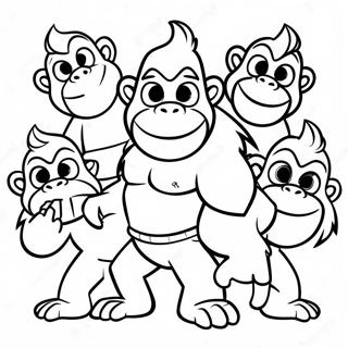 Page A Colorier De Cranky Kong Avec Des Amis 51905-43216