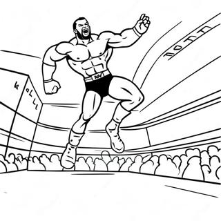 Page A Colorier Dun Lutteur De La Wwe Sautant Sur Un Adversaire 51935-43243