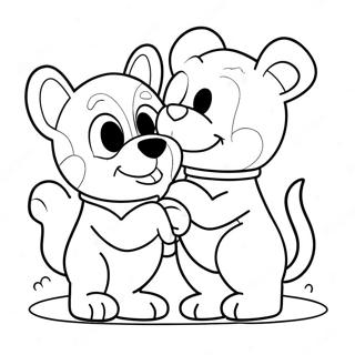 Page A Colorier De Laventure De Bluey Et Bingo Pour La Saint Valentin 5193-4165