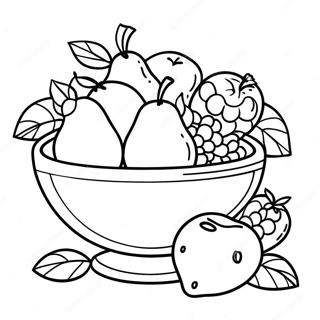 Page A Colorier De Nature Morte Avec Un Bol De Fruits 52045-43313