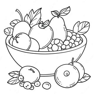 Page A Colorier De Nature Morte Avec Un Bol De Fruits 52045-43315