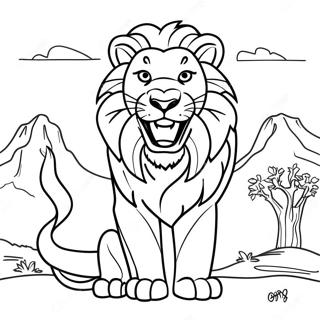 Page A Colorier Lion Rugissant 52055-43322