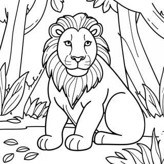 Page A Colorier Lion Majestueux Dans La Jungle 52056-43334