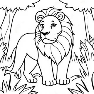 Page A Colorier Lion Majestueux Dans La Jungle 52056-43335