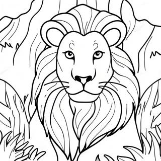 Page A Colorier Lion Majestueux Dans La Jungle 52056-43336