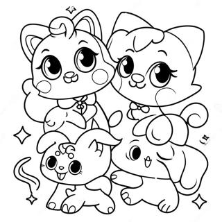 Page A Colorier Amis Jewelpet Mignons 52086-43357