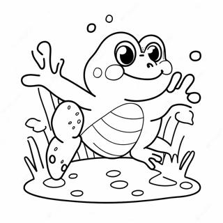 Page A Colorier Grenouille Mignonne Sautant 52116-43379