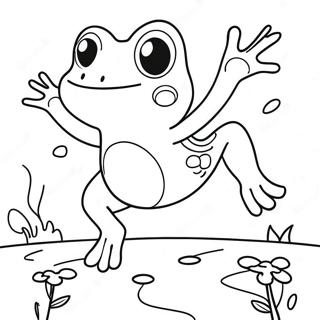 Page A Colorier Grenouille Mignonne Sautant 52116-43380