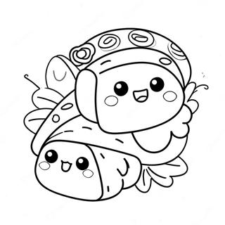 Page A Colorier Sushi Kawaii Mignon 52126-43384