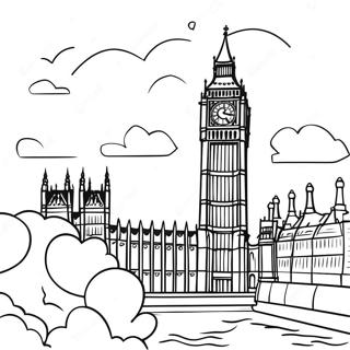 Page A Colorier Big Ben Au Coucher De Soleil 52146-43399