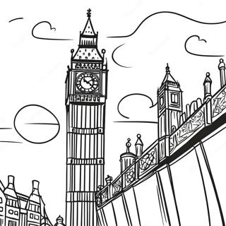 Page A Colorier Big Ben Au Coucher De Soleil 52146-43400