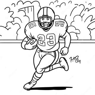 Page A Colorier De Barry Sanders Courant Avec Un Ballon De Football 52217-43443