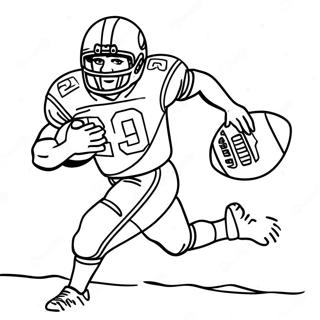 Page A Colorier De Barry Sanders Courant Avec Un Ballon De Football 52217-43444