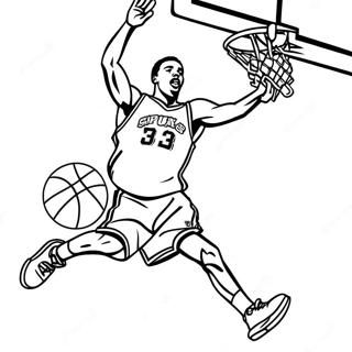 Page A Colorier Dun Joueur De Basket Des Spurs Dunkant 52237-43465