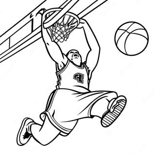 Page A Colorier Dun Joueur De Basket Des Spurs Dunkant 52237-43467