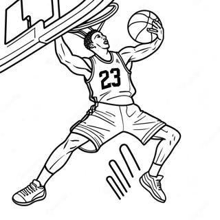 Page A Colorier Dun Joueur De Basket Des Spurs Dunkant 52237-43468