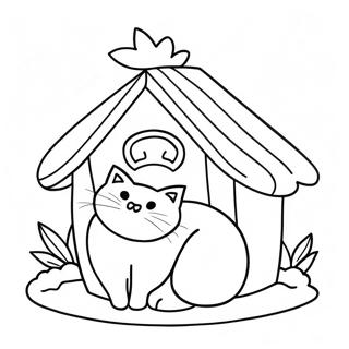 Page A Colorier De La Maison Confortable Des Chats 52257-43480