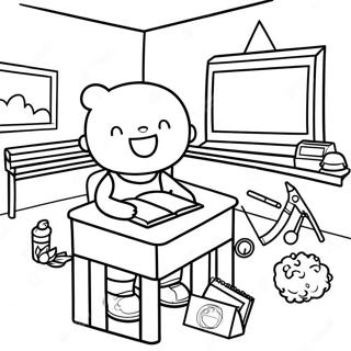 Page A Colorier De Salle De Classe Prescolaire Mignonne 52317-43524