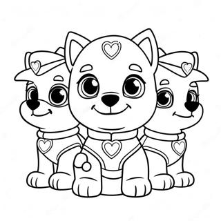 Page A Colorier De Chiots Paw Patrol Mignons Avec Des Coeurs 52347-43549