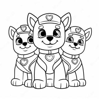 Page A Colorier De Chiots Paw Patrol Mignons Avec Des Coeurs 52347-43552